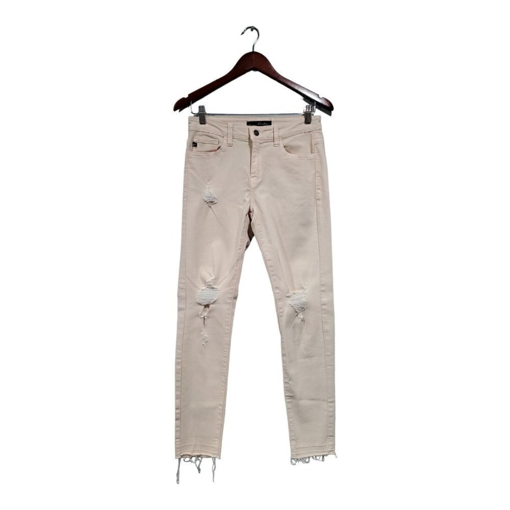 Kancan Juniors Light Pink Distressed Skinny Stretch Jeans Style Estillo Sz 7/27
